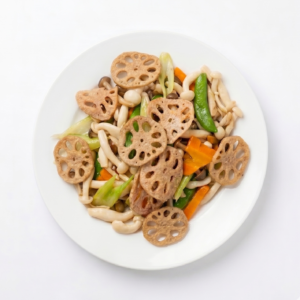 Stir Fried Lotus With Mushroom