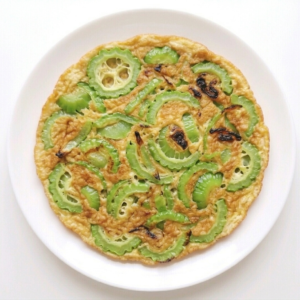 Pan Fried Omelette With Bittergourd