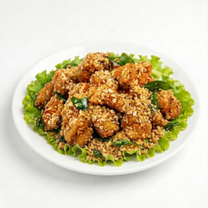 Stir Fried Chicken Dice With Crispy Butter Oats